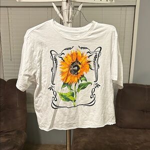 Sunflower Graphic White T-Shirt